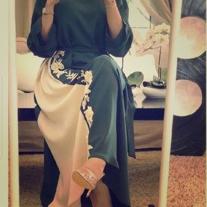 Green modest abaya dress